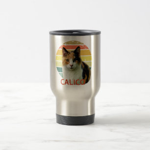 Retro Sunset Calico Moggy Cat Reisbeker