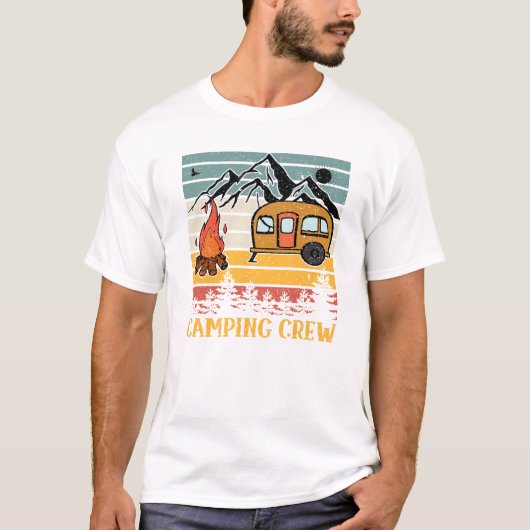 Retro Sunset Camping Crew Camping T-shirt (Voorkant)