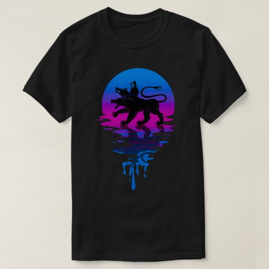  Retro Sunset Cerberus T-shirt (Design voorkant)