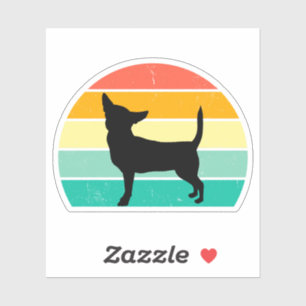Retro Sunset Chihuahua Sticker