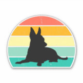 Retro Sunset Chihuahua Sticker (Voorkant)