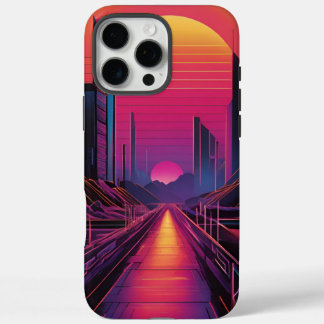 Rétro Sunset City coque iphone Vaporwave esthétiqu