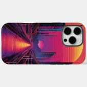 Rétro Sunset City coque iphone Vaporwave esthétiqu (Verso (horizontal))