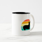 Retro Sunset Corgi Coffee Mug (Devant droit)