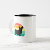 Retro Sunset Corgi Coffee Mug (Devant gauche)