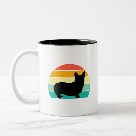 Retro Sunset Corgi Coffee Mug (Gauche)