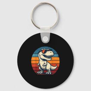 Retro Sunset Dinosaur T-rex Lovers Funny S Sleutelhanger