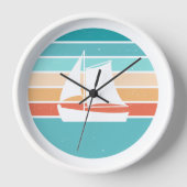 Retro Sunset Distressed Effect + Zeilboot (Voorkant)