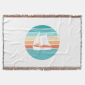 Retro Sunset Distressed Effect + Zeilboot Deken (Voorkant)