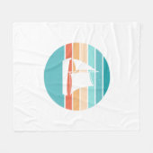 Retro Sunset Distressed Effect + Zeilboot Fleece Deken (Voorkant (Horizontaal))