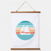 Retro Sunset Distressed Effect + Zeilboot Hangend Wandkleed (Voorkant)