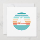 Retro Sunset Distressed Effect + Zeilboot Kaart (Voorkant)