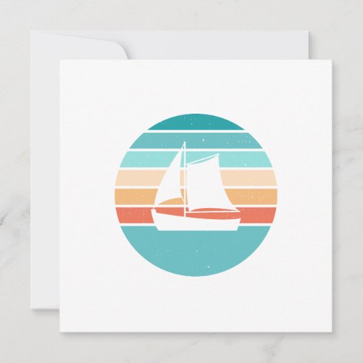 Retro Sunset Distressed Effect + Zeilboot Kaart (Voorkant)