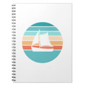 Retro Sunset Distressed Effect + Zeilboot Notitieboek (Voorkant)