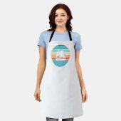 Retro Sunset Distressed Effect + Zeilboot Schort (Gedragen)