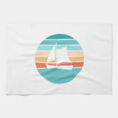 Retro Sunset Distressed Effect + Zeilboot Theedoek (Horizontaal)