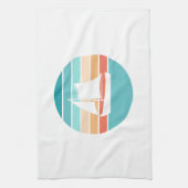 Retro Sunset Distressed Effect + Zeilboot Theedoek (Verticaal)