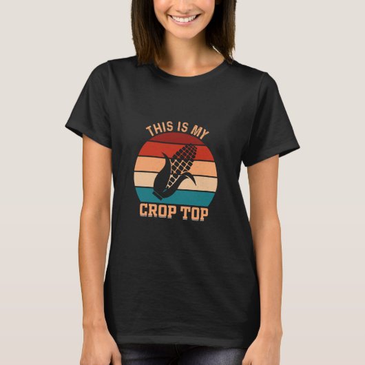Retro Sunset Dit is mijn croptop T-shirt (Voorkant)