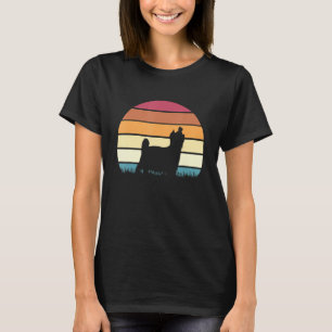Retro Sunset Dog Pet Yorkshire Terrier T-shirt