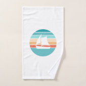 Retro Sunset Effet Perdu + Voilier (Serviette à main)