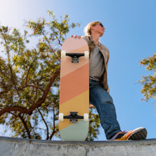  Retro Sunset Esthetische Pastelstrepen Skateboard