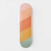Retro Sunset Esthetische Pastelstrepen Skateboard (Voorkant)