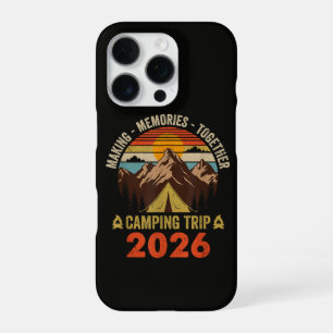 Retro Sunset Familie Camping Trip 2026 iPhone 16 Pro Hoesje
