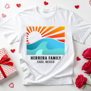 Retro Sunset Familie Vakantie Reünie Strand Zomer T-shirt