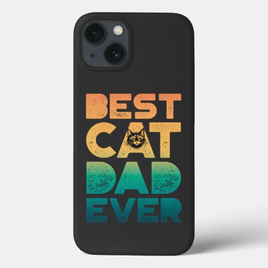 Retro Sunset Fathers Day Best Cat Dad ever Case-Mate iPhone Case (Achterkant)