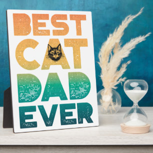 Retro  Sunset Fathers Day Best Cat Dad ever Fotoplaat