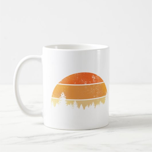 Retro Sunset Forest Koffiemok (Links)
