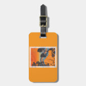 Retro Sunset Forest Landschap Abstract Bagagelabel (Voorkant verticaal)