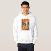 Retro Sunset Forest Landschap Abstract Hoodie (Voorkant volledig)