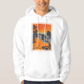 Retro Sunset Forest Landschap Abstract Hoodie (Voorkant)