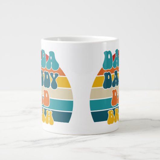Retro Sunset Funny Dada papa Bruh Extra Grote Beker (Voorkant)