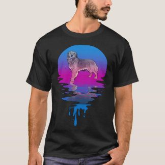  Retro Sunset Golden Retriever T-shirt
