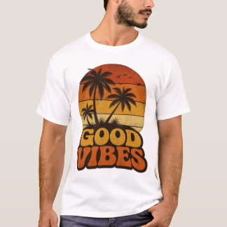 Retro Sunset Good Vibes Graphic T-Shirt