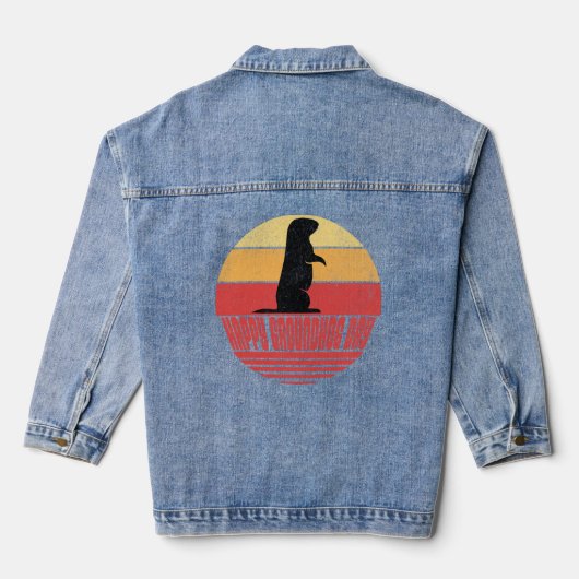 Retro Sunset Groundhog Day Denim Jacket (Achterkant)