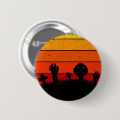 Retro Sunset Halloween begraafplaats I Ronde Button 5,7 Cm (Voorkant /achterkant)