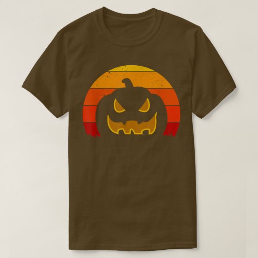  Retro Sunset Halloween Pumpkin, Halloween T-shirt (Design voorkant)