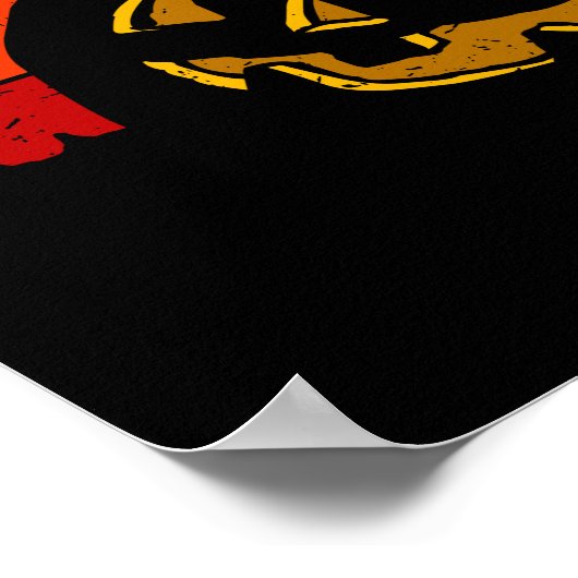 Retro Sunset Halloween Pumpkin I Poster (Hoek)