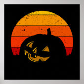 Retro Sunset Halloween Pumpkin I Poster (Voorkant)