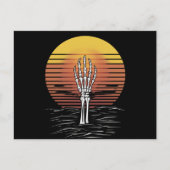  Retro Sunset Halloween Zombie Hand Scary Briefkaart (Voorkant)