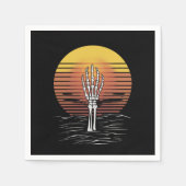 Retro Sunset Halloween Zombie Hand Scary Servet (Voorkant)