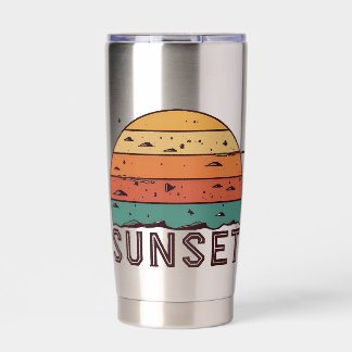 Retro Sunset Horizon Graphic Mug' Geïsoleerde Drinkbeker