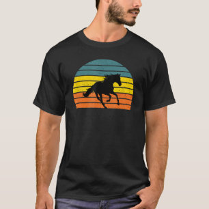 Retro Sunset Horse Silhouette T-shirt