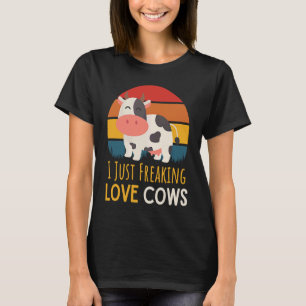Retro Sunset, ik maak gewoon Koeien van de liefde T-shirt