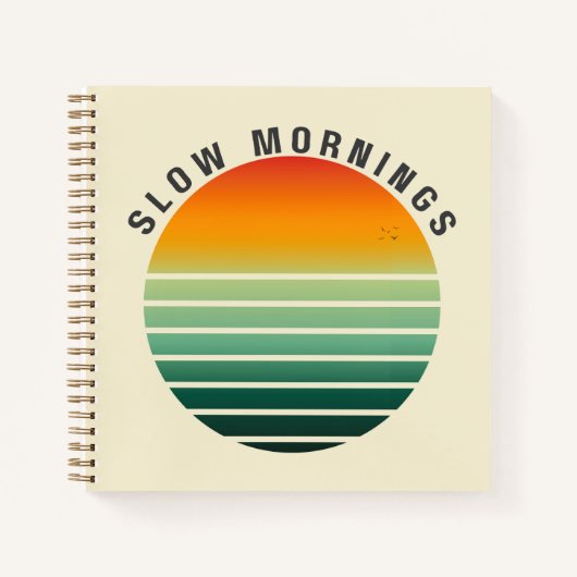 Retro Sunset Journal – Slow Mornings Cozy Writing  (Devant)