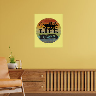 Retro Sunset kleinkinderen maken het leven groots Poster