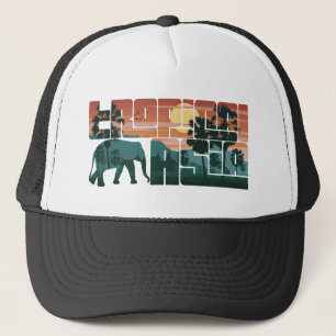 Retro Sunset Landscape Asia Thailand - Typografie Trucker Pet